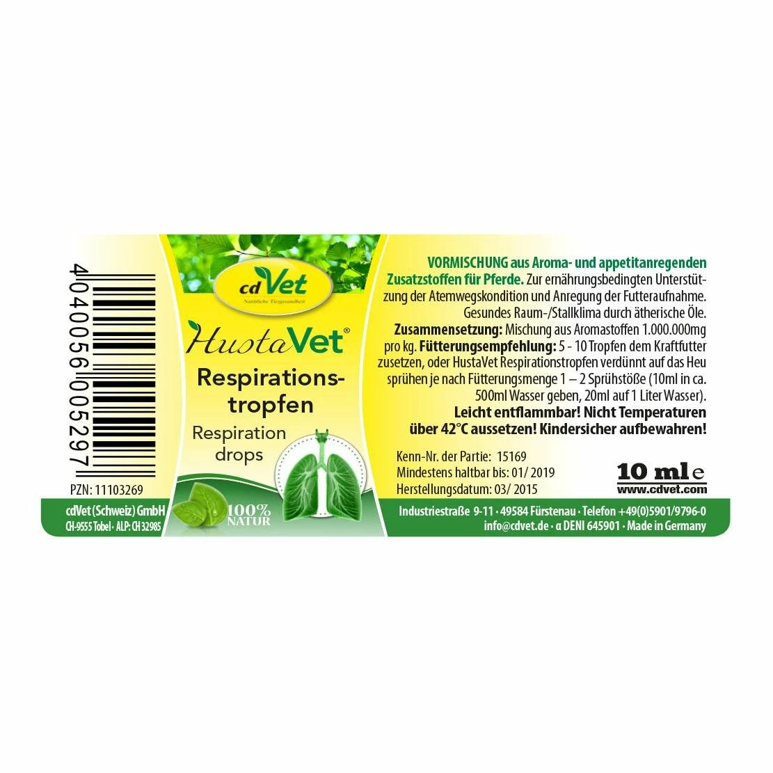 CdVet HustaVet Respirationstropfen - Image 2