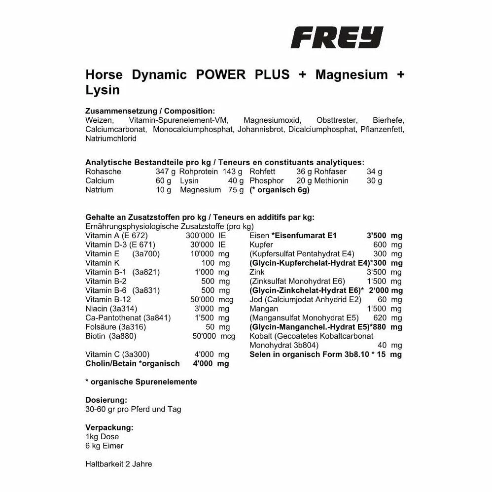 Frey Zusatzfutter Horse Dynamic Power Plus + Magnesium + Lysin - Image 2