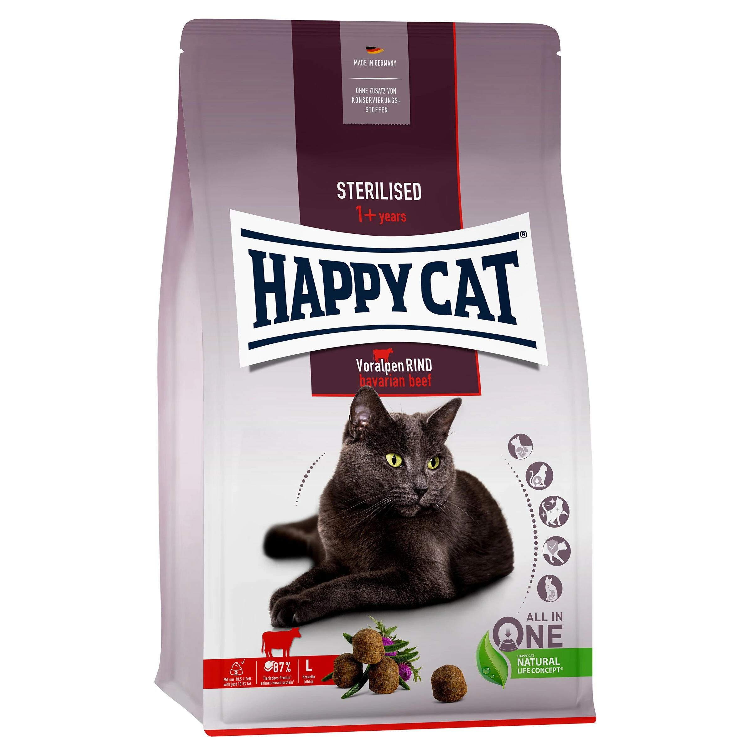 Happy Cat Trockenfutter Sterilised Voralpen-Rind