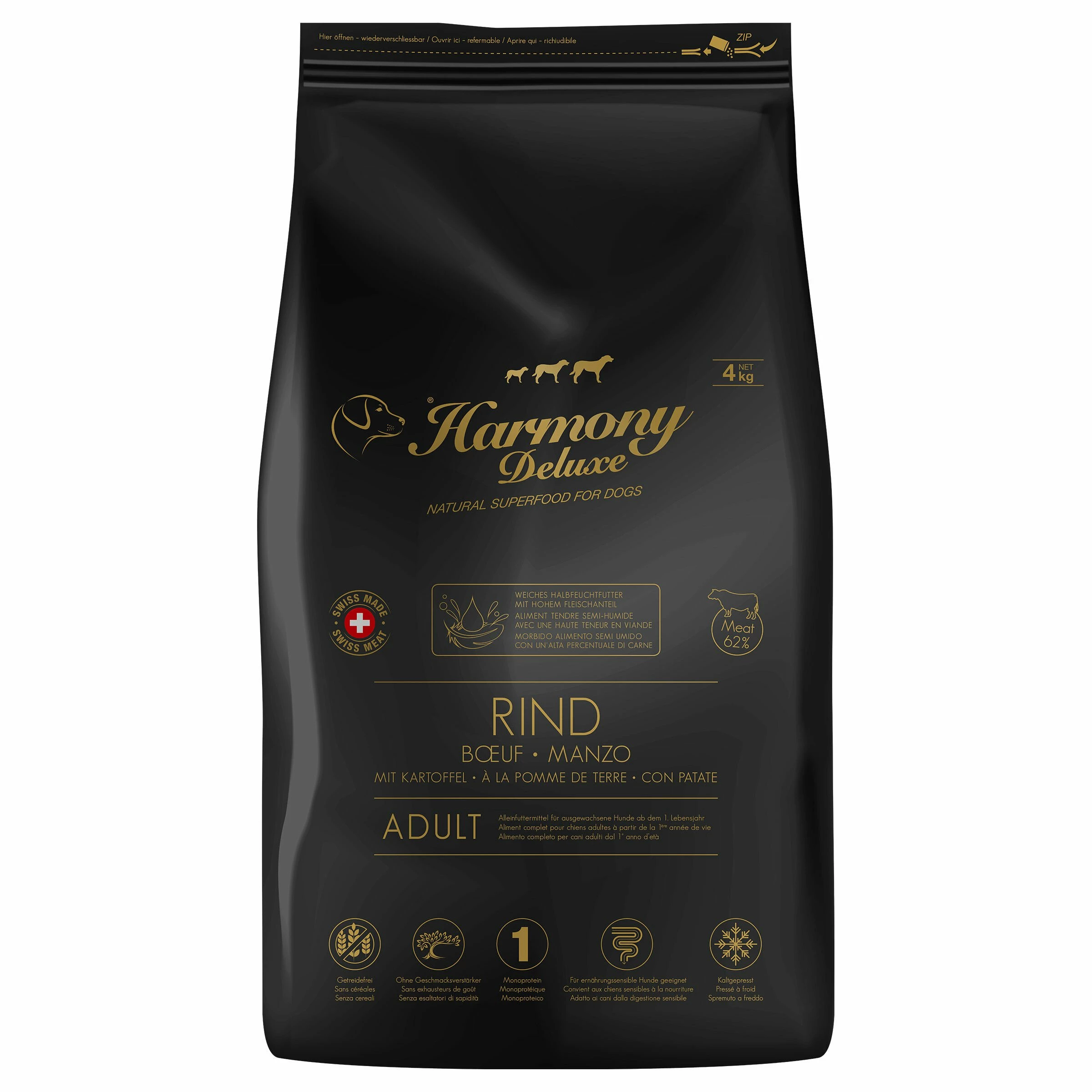 Harmony Dog Deluxe Adult Rind Halbfeuchtfutter