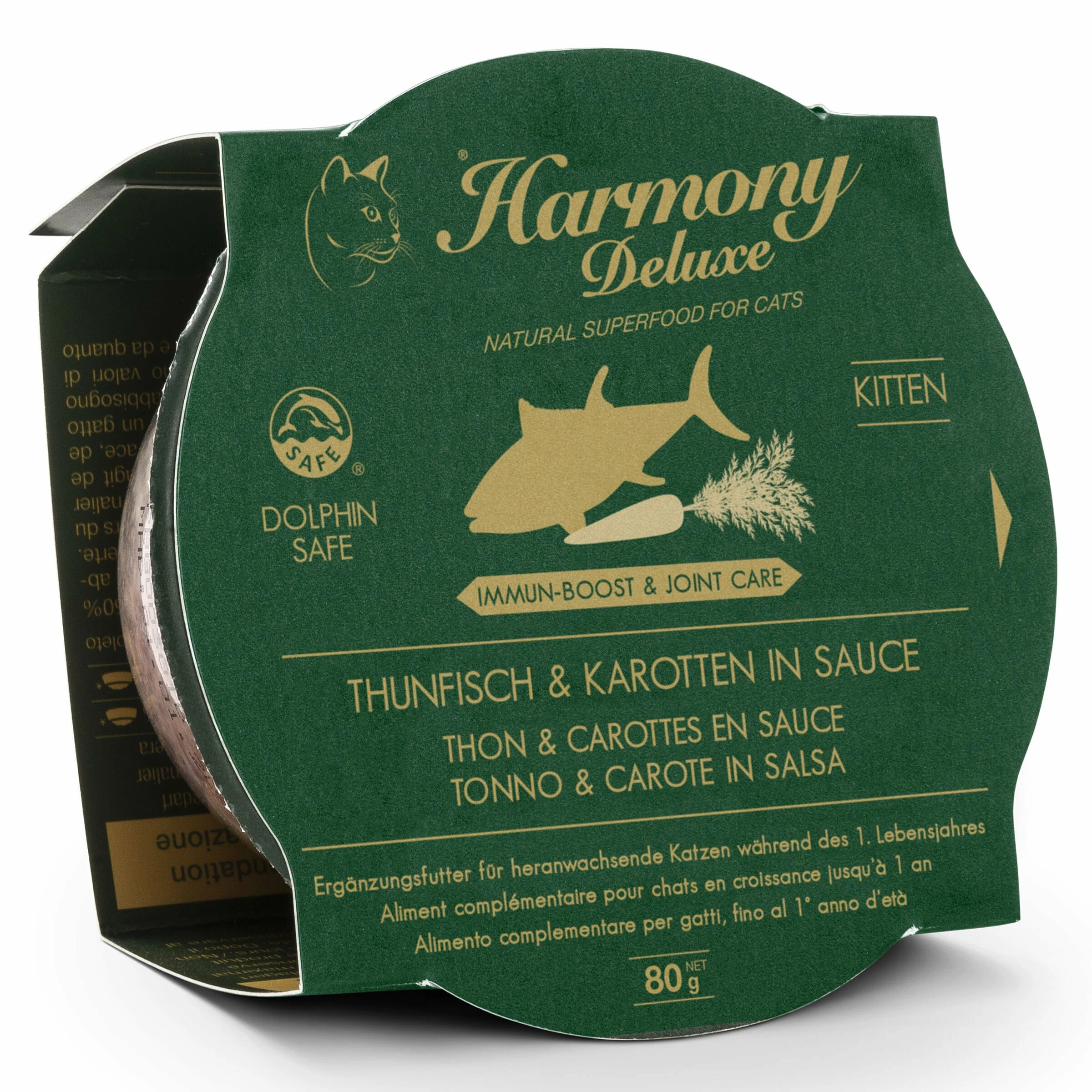 Harmony Cat Deluxe Cup Kitten Thunfisch & Karotten In Sauce Immun-Boost & Care Katzenfutter