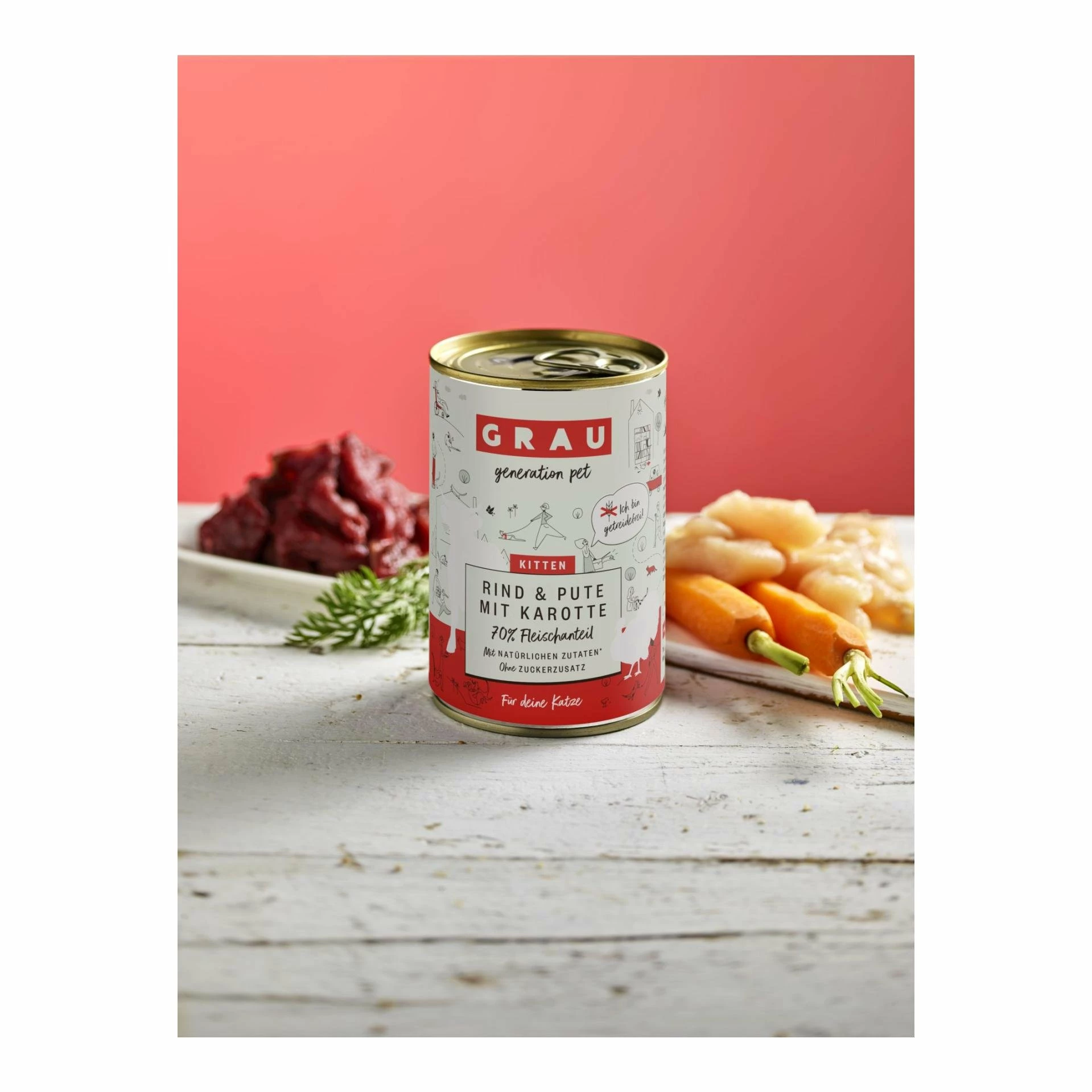 Grau - Generation Pet Nassfutter Kitten Rind Und Pute Mit Karotte - Image 2