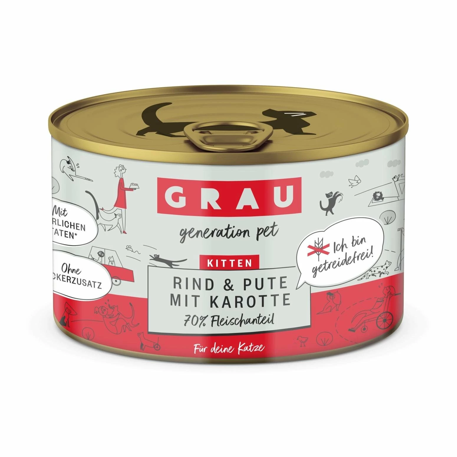 Grau - Generation Pet Nassfutter Kitten Rind Und Pute Mit Karotte