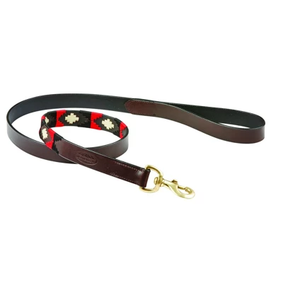 Weatherbeeta Dog Lead Polo Cowdray/Brown/Black/Red/White M