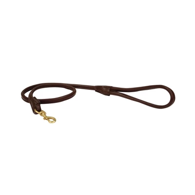 Weatherbeeta Dog Lead Rolled Leather Braun M