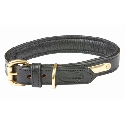 Weatherbeeta Dog Collar Padded Leather Schwarz S
